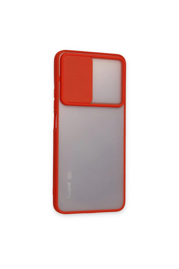 Evimdeyokyok Xiaomi Redmi Note 11T Kılıf Palm Buzlu Kamera Sürgülü Silikon - Kırmızı