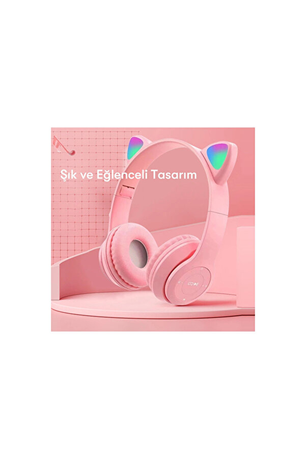 Evi̇mdeyokyok P47M Kablosuz Kedi̇ Kulaklık - Mor