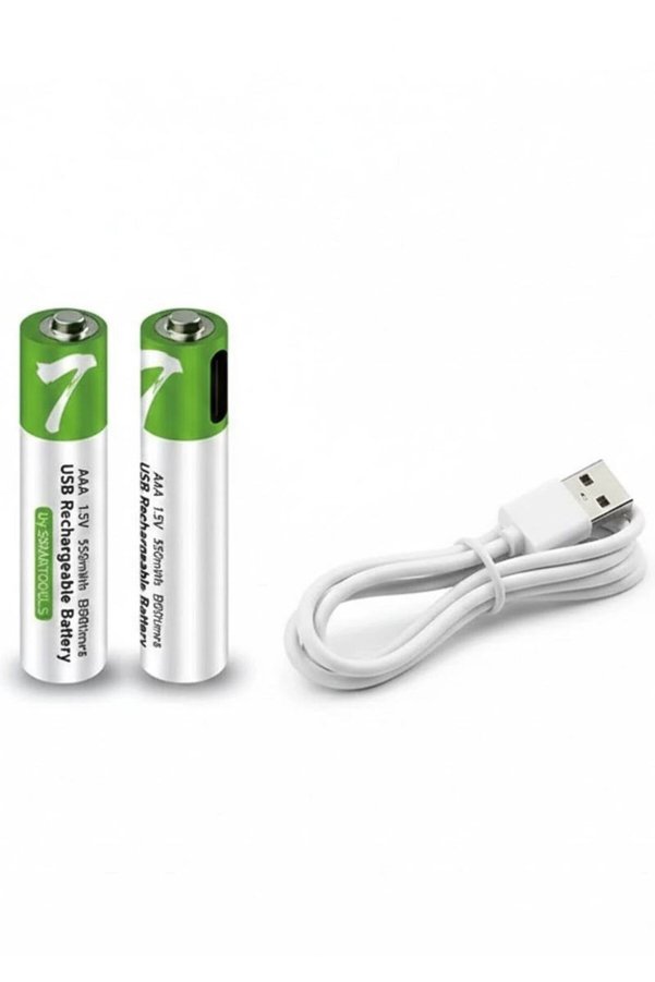 Ethab Ticaret Glb-Stl41414 Type-C Şarjlı 800Mwh 1.5V Şarj Edilebilir 2’Li Aaa İnce Pil - Lityum Iyon Batarya