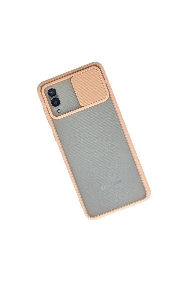 Evi̇mdeyokyok Samsung Galaxy A02 Kılıf Palm Buzlu Kamera Sürgülü Si̇li̇kon - Pembe