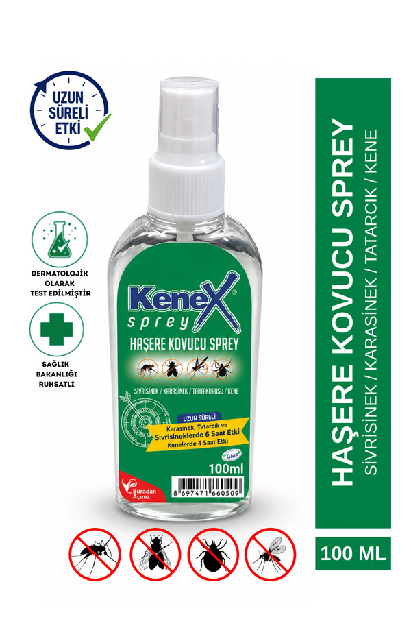 kenex Haşere Kovucu Sprey | Sivrisinek-Karasinek-Kene-Tatarcık Kovucu 100 ml