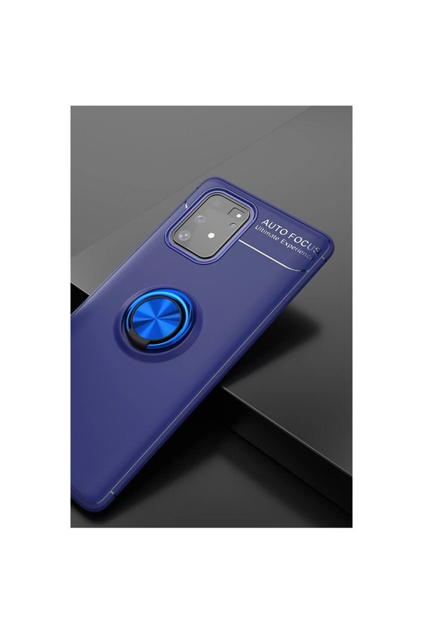 Evi̇mdeyokyok Samsung Galaxy A91 / S10 Li̇te Kılıf Range Yüzüklü Si̇li̇kon - Mavi̇