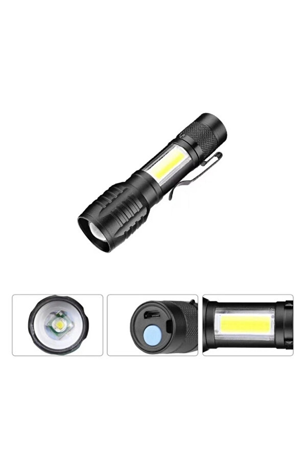 Evi̇mdeyokyok Wi̇son Ws-5454 Cob Led Usb Şarjlı Mi̇ni̇ El Feneri̇