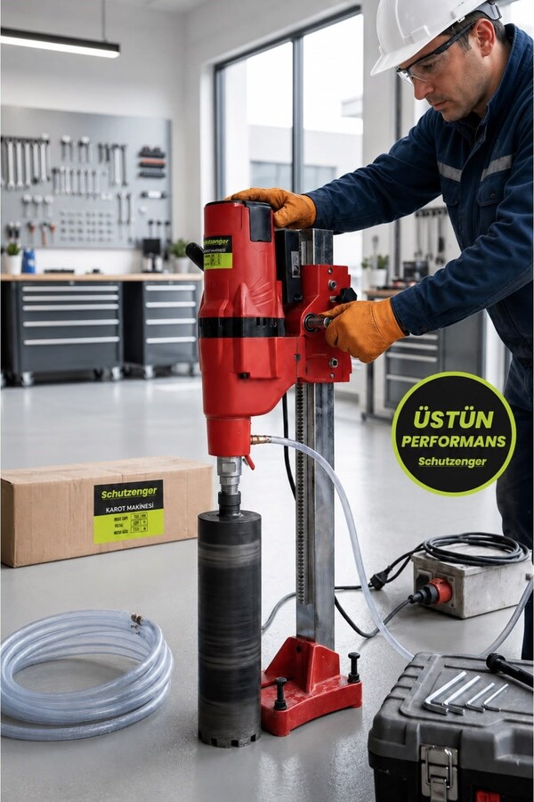 SCHUTZENGER Beton Duvar Delme Karot Makinesi 2.5 mt MAX Delme 23 Kg PRO Seri 1x