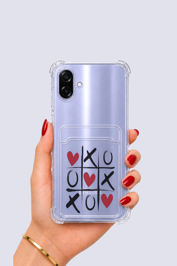 Ethab Gi̇yi̇m Samsung Galaxy A07 Kartlıklı Xoxo Desenli̇ Kılıf