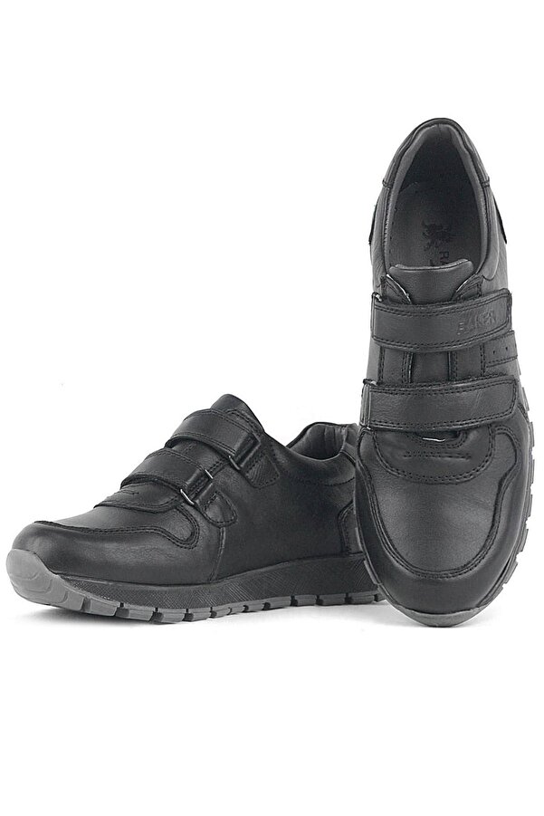 Ortopedi̇kal Rakerplus 3750-S1 % 100 Deri̇ Cırtlı Si̇yah Sneaker Çocuk Spor Ayakkabı