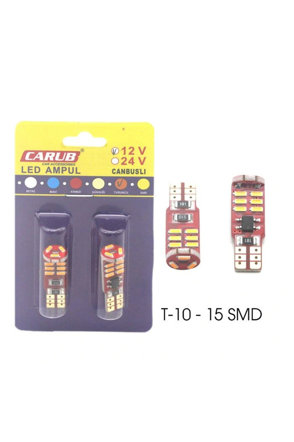 Alkan Mb Üni̇versal Park Ampulu Canbus 15 Letli̇ Turuncu Led 12V T10 20W Fi̇ber Gövdeli̇