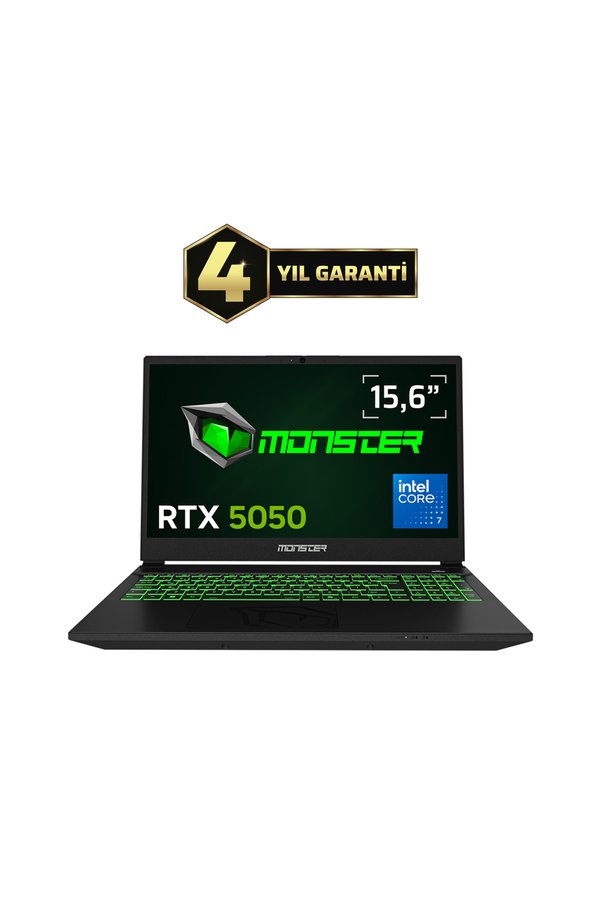 MONSTER Abra A5 V22.2.11 Intel Core 7 250H 12GB 500GB Rtx 5050 Windows 15 6" 144 Hz Oyun Bilgisayarı