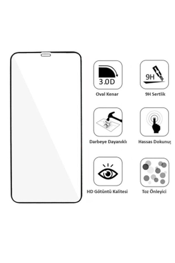 Ethab Ticaret Glb-Stl41414 Iphone 14 Pro Uyumlu 9D Tam Kaplayan Parmak Izi Bırakmayan Ekran Koruyucu Film