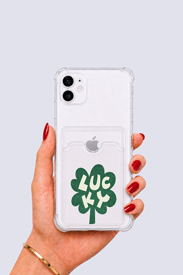 Movera İphone 11 Kartlıklı Lucky Yonca Desenli̇ Kılıf - Movera5534-8256