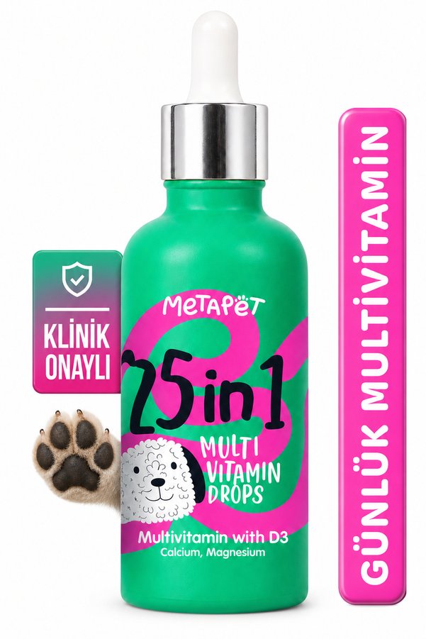 Metapet Köpekler Için Premium Multivitamin Damla Eklem Destekleyici Yavrulara ve Yetişkinlere Uygun 50 ml