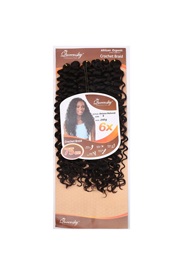 Aknca Queensky Afro Dalgası Saç / 75Cm / 240Gr / Koyu Kahve