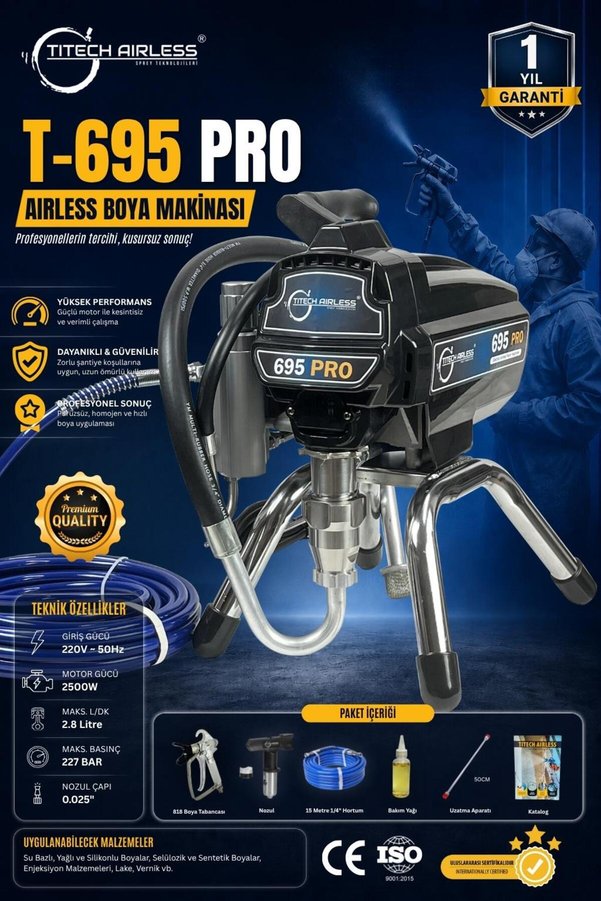Titech Airless Sprey Teknolojileri T-695 Elektrikli Airless Boya Makinası - Dijital