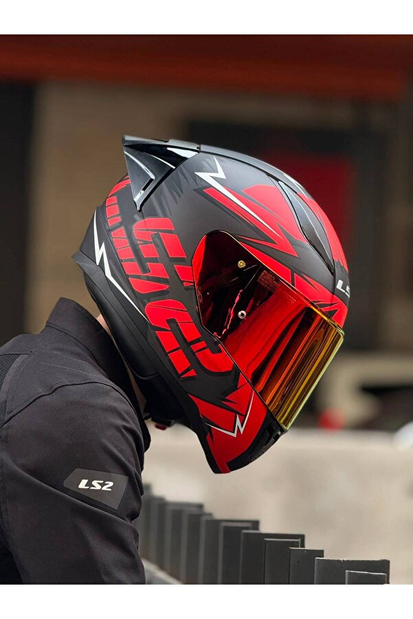 LS2 Rapıd 2 Race Cromo MAT Siyah-Kırmızı Kask