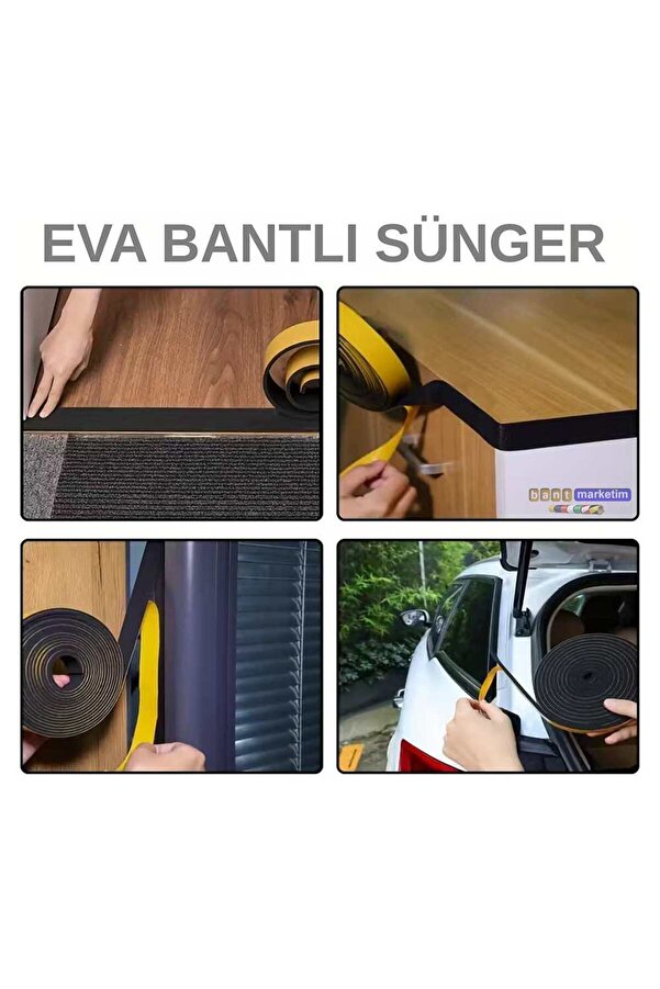 Evi̇mdeyokyok Eva Neopren Conta Sünger Bantlı Sızdırmazlık Bandı 5Mm Kalınlıkta 20Mmx20Mt