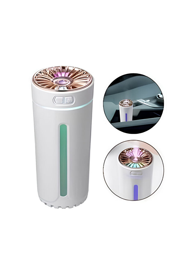 Bezos Araç İçi̇ Hava Nemlendi̇ri̇ci̇ 5 Esans Hedi̇yeli̇ Led Işıklı Usb Buhar Maki̇nesi̇