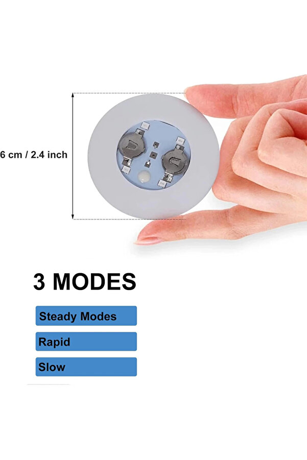 Evi̇mdeyokyok Işıklı Yapışkanlı Bardak Altı Aparatı Ledli̇ 3 Modlu 6 Cm Çap 1 Adet