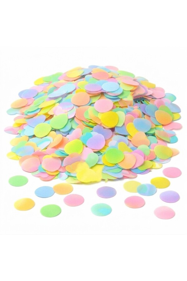 Onay Store Makaron Renkli Balon Pulu - Balon İçi Pul Konfeti - Puantiyeli Balon - Şeffaf Pullu Balon - Balon İçi Pul 10gr