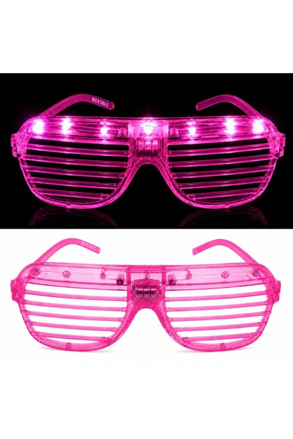 Nw Nessiworld Led Işıklı Panjur Parti Gözlüğü Pembe Renk Shutter Gözlük