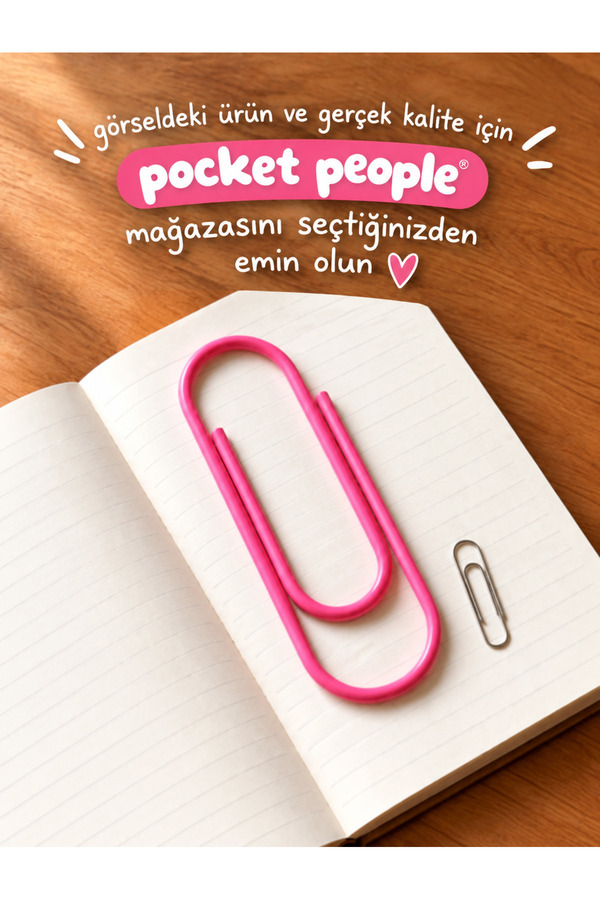 Pocket People Dev Ataş Kitap Ayracı – Büyük Boy Renkli Defter Ayracı 3D Tasarım Dekoratif Ataş