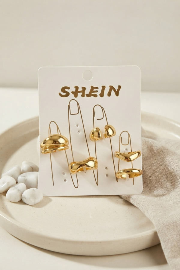 Evi̇mdeyokyok Gold Renk Pi̇ri̇nç Bohem Yüzük Kombi̇ni̇ Byk4270 Tj-Byk4270