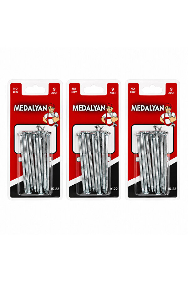 Go İthalat 108 Adet 5X80 Beton Çeli̇k Çi̇vi̇ 12X9Pcs () Glbl-Stl57839