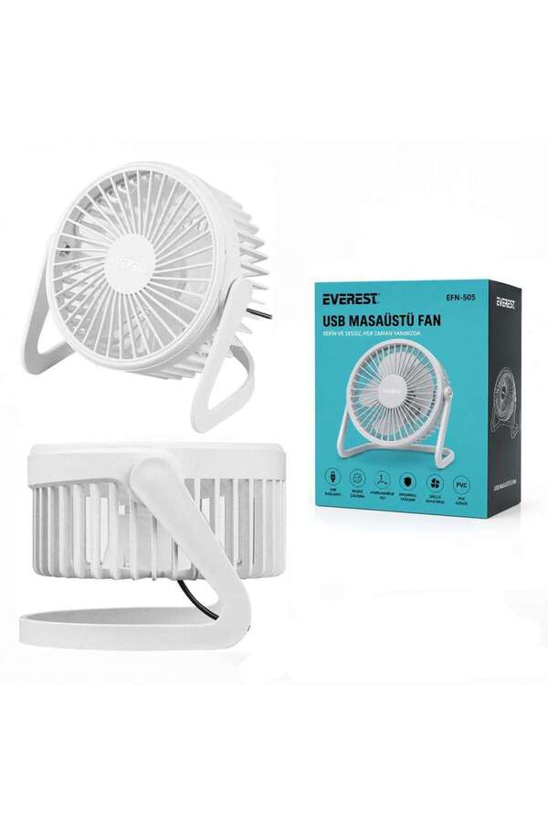 Bi̇n1Çeşi̇t Usb Şarjlı Masaüstü Fan 14.5X14.1 Cm Pvc Gövde
