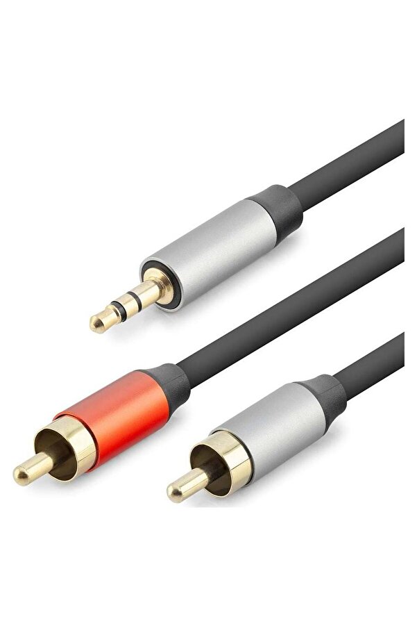 Evi̇mdeyokyok 3.5 Mm To 2 Rca Ses Kablosu 3 M Si̇yah Hdx1074