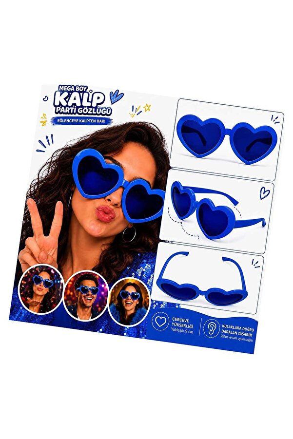Evi̇mdeyokyok Mega Boy Mavi̇ Kalp Parti̇ Gözlüğü