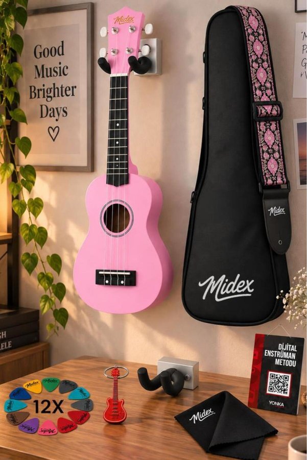 Midex UKX-901PK Pembe Soprano Ukulele