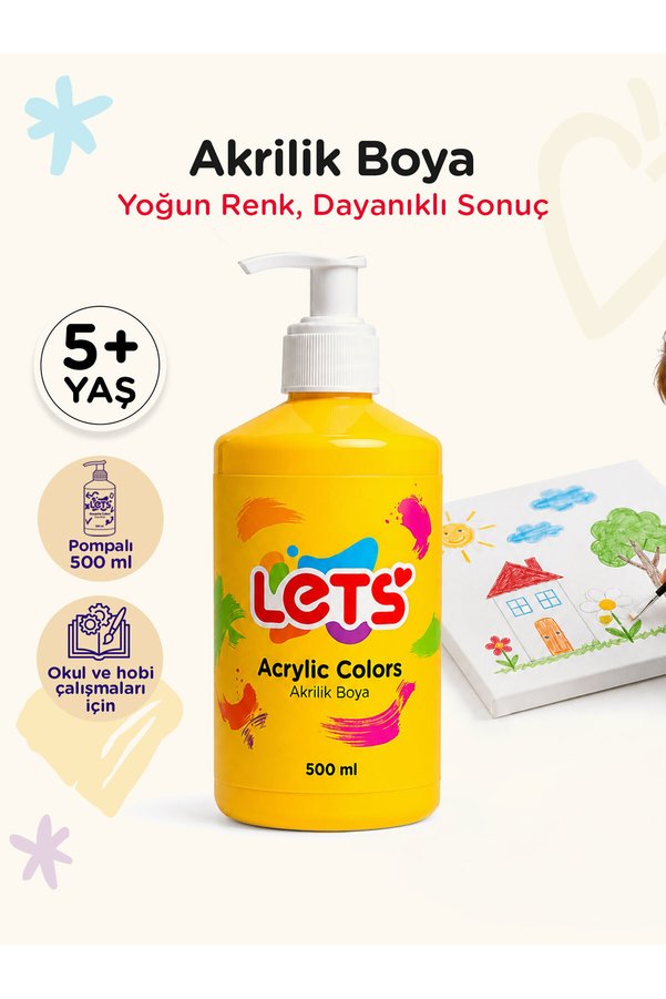 Lets Akrilikboya500ml.sarı/l-5301