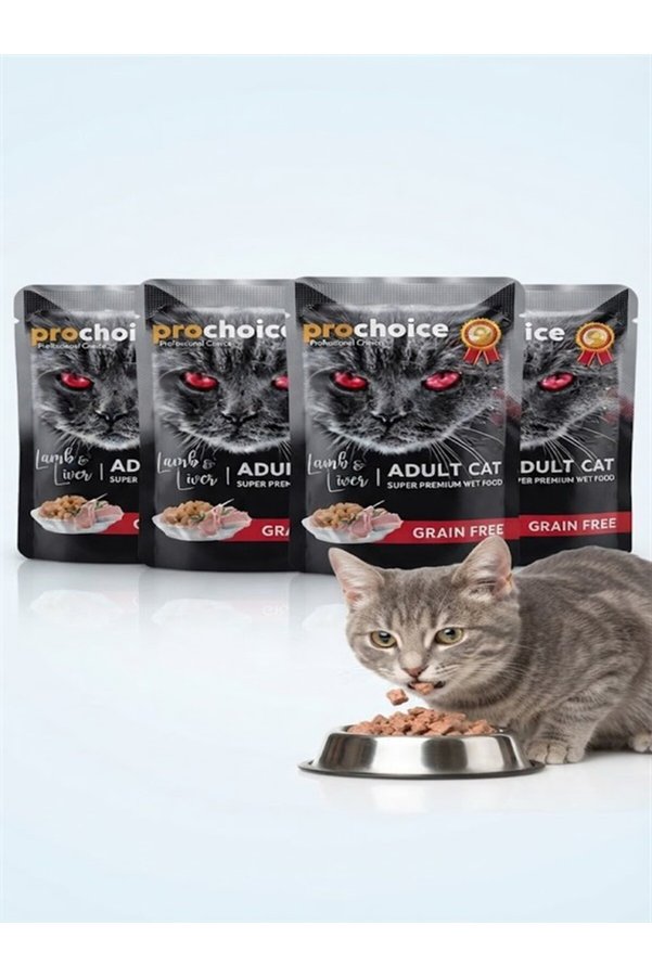 Prochoice Kuzulu Ve Ciğerli Tahılsız Yetişkin Kedi Yaş Mama 85 Gr (4 Lü Paket)