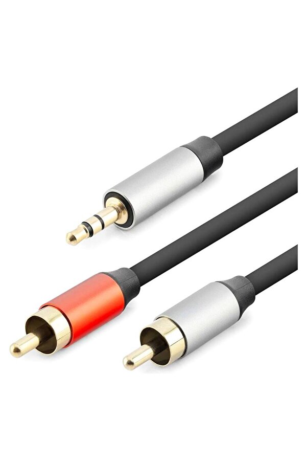 Evi̇mdeyokyok 3.5 Mm To 2 Rca Ses Kablosu 3 M Si̇yah Hdx1074