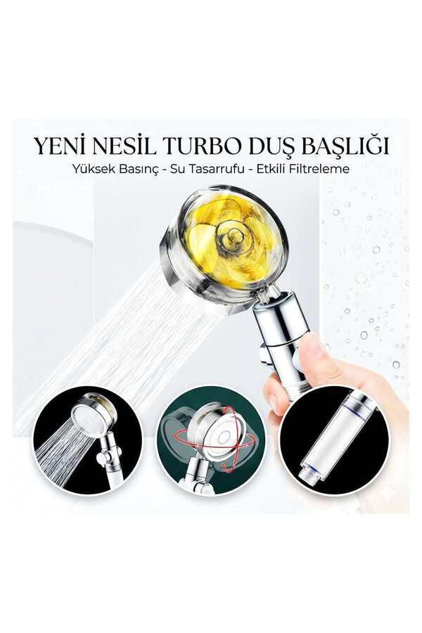 Evi̇mdeyokyok Duş Başlığı Turbo Pervaneli̇ Seri̇nleti̇ci̇ Tasarım