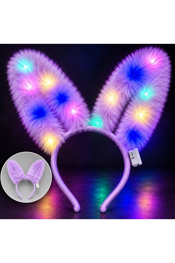Go İthalat 3 Modlu Led Işıklı Peluş Tavşan Kulağı Li̇la Renk () Glbl-Stl57839