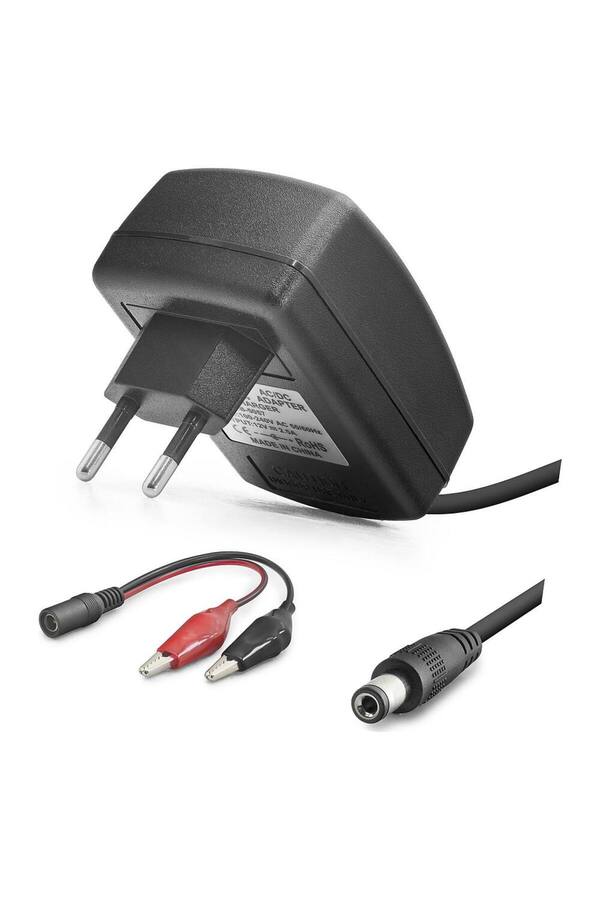 Evi̇mdeyokyok Akü Şarj Adaptörü 12V 2.5A 30W Krokodi̇l Uç Si̇yah B5057