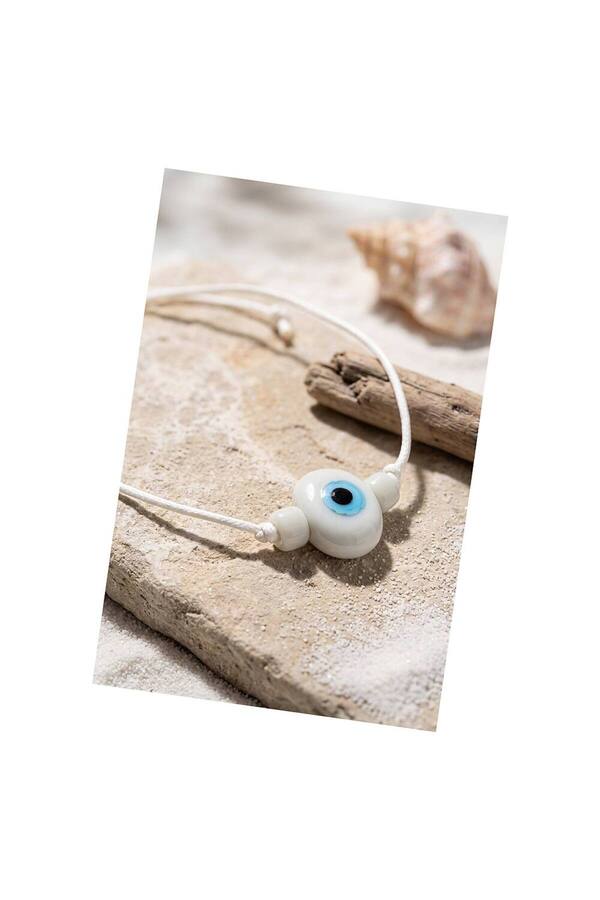 Evi̇mdeyokyok Handmade Bohem Beyaz Nazar Kolye Tj-Bko11201