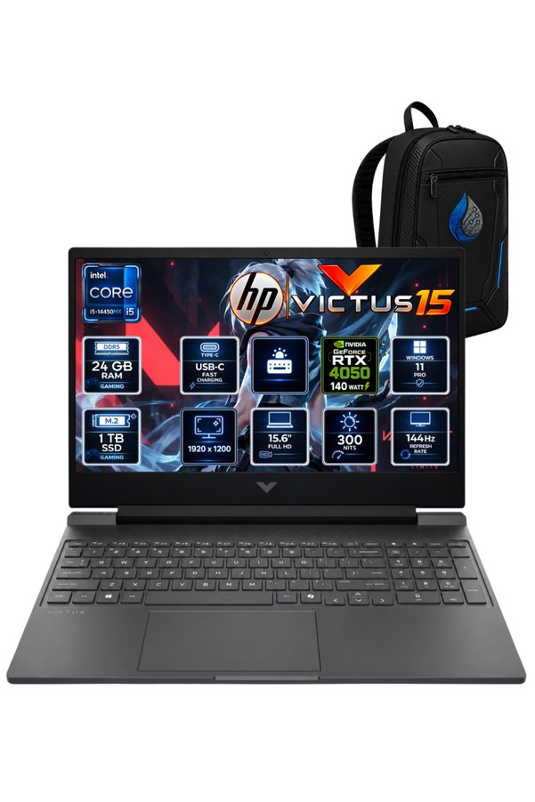 HP Victus 15 Intel Core i5-14450HX 24 GB DDR5 1 TB SSD RTX 4050 6 GB 15.6'' Full HD IPS 144Hz Windows 11 Pro Oyuncu Dizüstü Bilgisayar D2QG6EARNP06