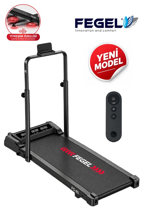Fegel Comfort FG-80 2 HP Motorlu Katlanabilir Titreşimli Koşu ve Yürüyüş Bandı – Eğimli Bluetooth