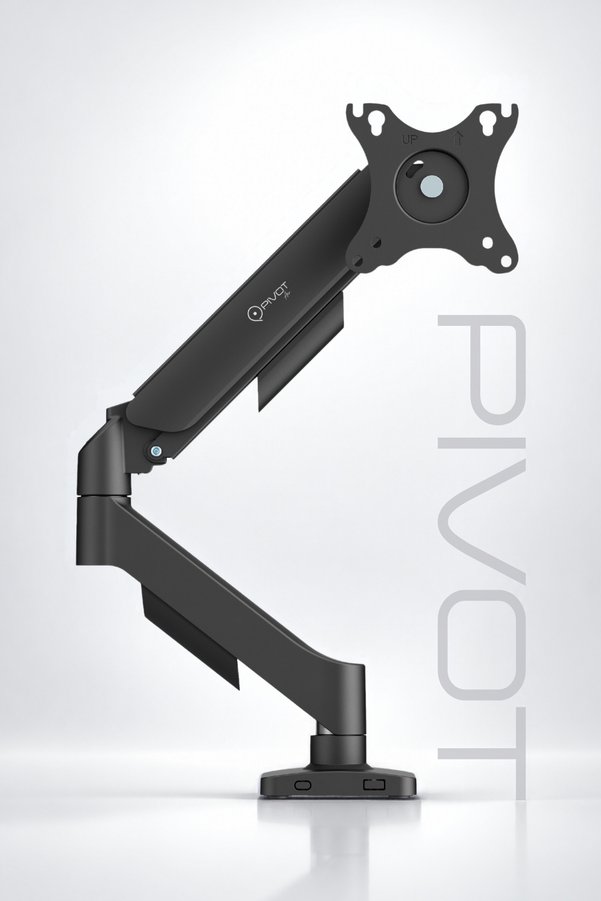 Pivot 17-32 İnç Tek Kollu Monitör Kolu 9 kg Vesa Uyumlu Masa Kelepçeli Yaylı Tam Hareketli Monitör Standı Siyah