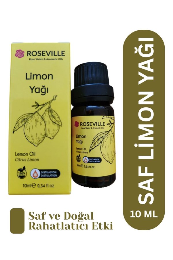 Roseville Limon Uçucu Yağı %100 Saf Ve Doğal 10 Ml