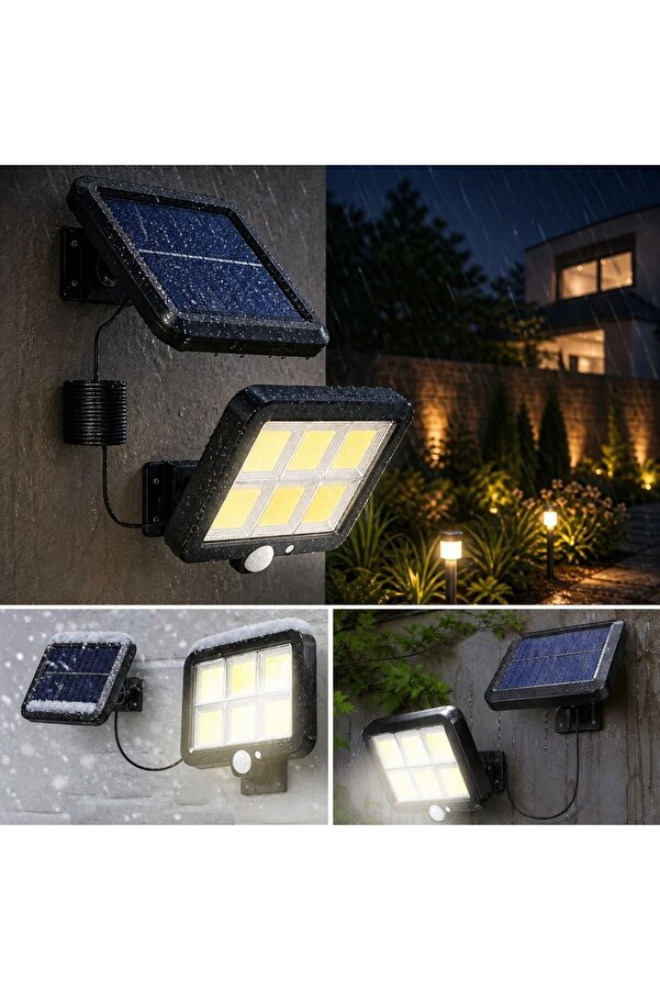 Go İthalat 160 Led Solar Bahçe Aydınlatması, 6&Ampaposlı Güneş Panelli̇ Led Lamba, 5 Metre Kablolu Ve Kumandal