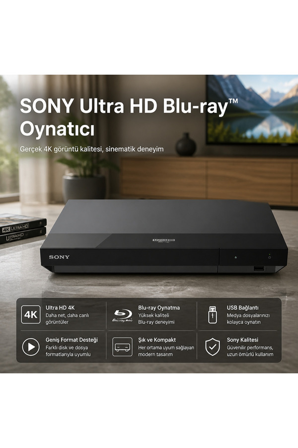 Sony 4K UHD Blu-ray Oynatıcı "CD DVD ve Blu-ray Arşivinizi Tek Cihazda Oynatın"