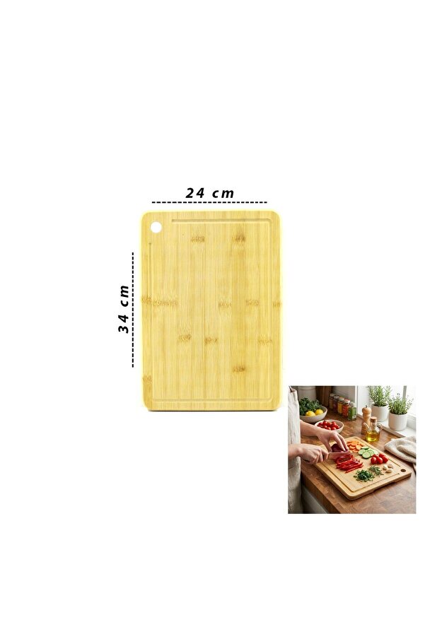 Ethab Ti̇caret Glb-Stl41414 Bambu Kesme Tahtası 24X34X1.8 Cm