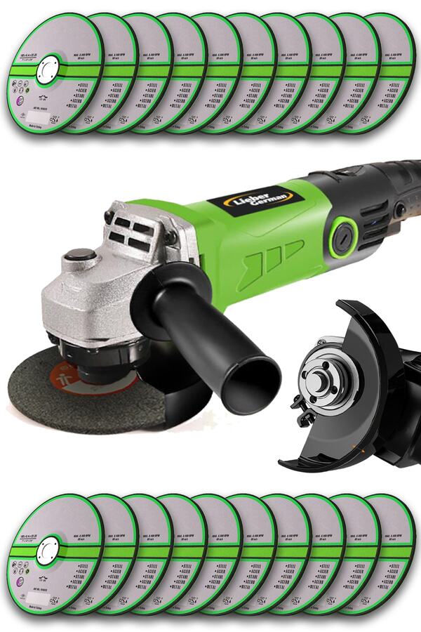 Lieber German Bakır Sargı Devir Ayarlı 1500 W 115-125 Mm Spiral Avuç Içi Taşlama Makinası 20 Taş Hediyeli