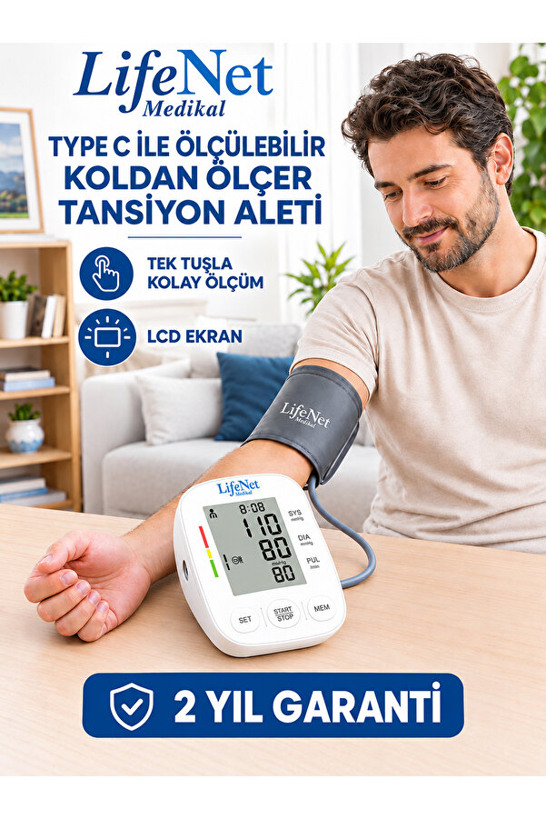 Life Net Medikal Dijital Üst Koldan Ölçer Tam Otomatik Tansiyon Aleti FC 101