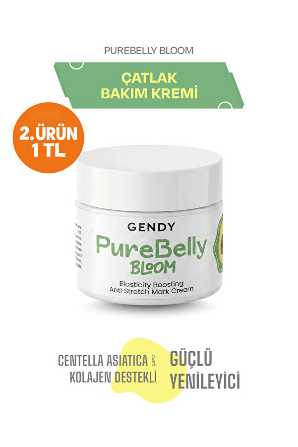 GENDY Purebelly Bloom - Hamilelik Öncesi ve Sonrası Karın Bölgesi İçin Sıkılaştırıcı Çatlak Kremi 100 ML