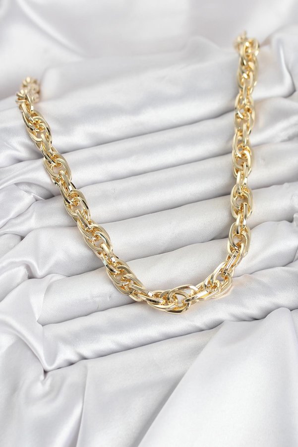 Ethab Giyim Cm Kalın Burgu Model Gold Renk 60 Cm Kadın Kolye 5886 - Glst3022-9206