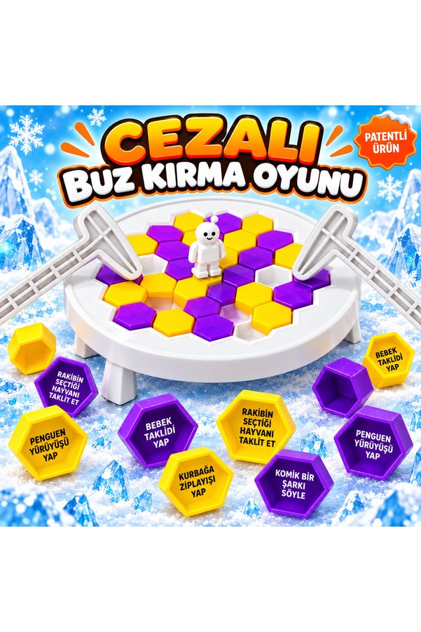 TOTTERİQ Cezalı Buz Kırma Oyunu eğlenceli aile arkadaş oyunu 37 Renkli Küp 2 Beyaz Çekiçli Eğlenceli Kutu Oyunu strateji oyunu