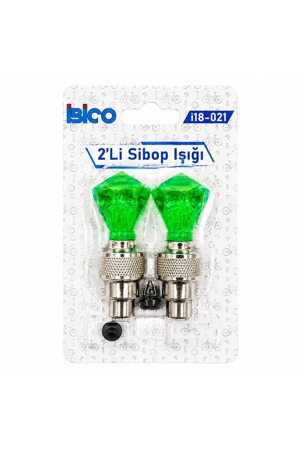 Go İthalat 2Pcs Yeşil Elmas Kesim Prizma Model Sibop Işık Pilli Bisiklet - Motor - Araç Hareket Sensörlü İ18-02